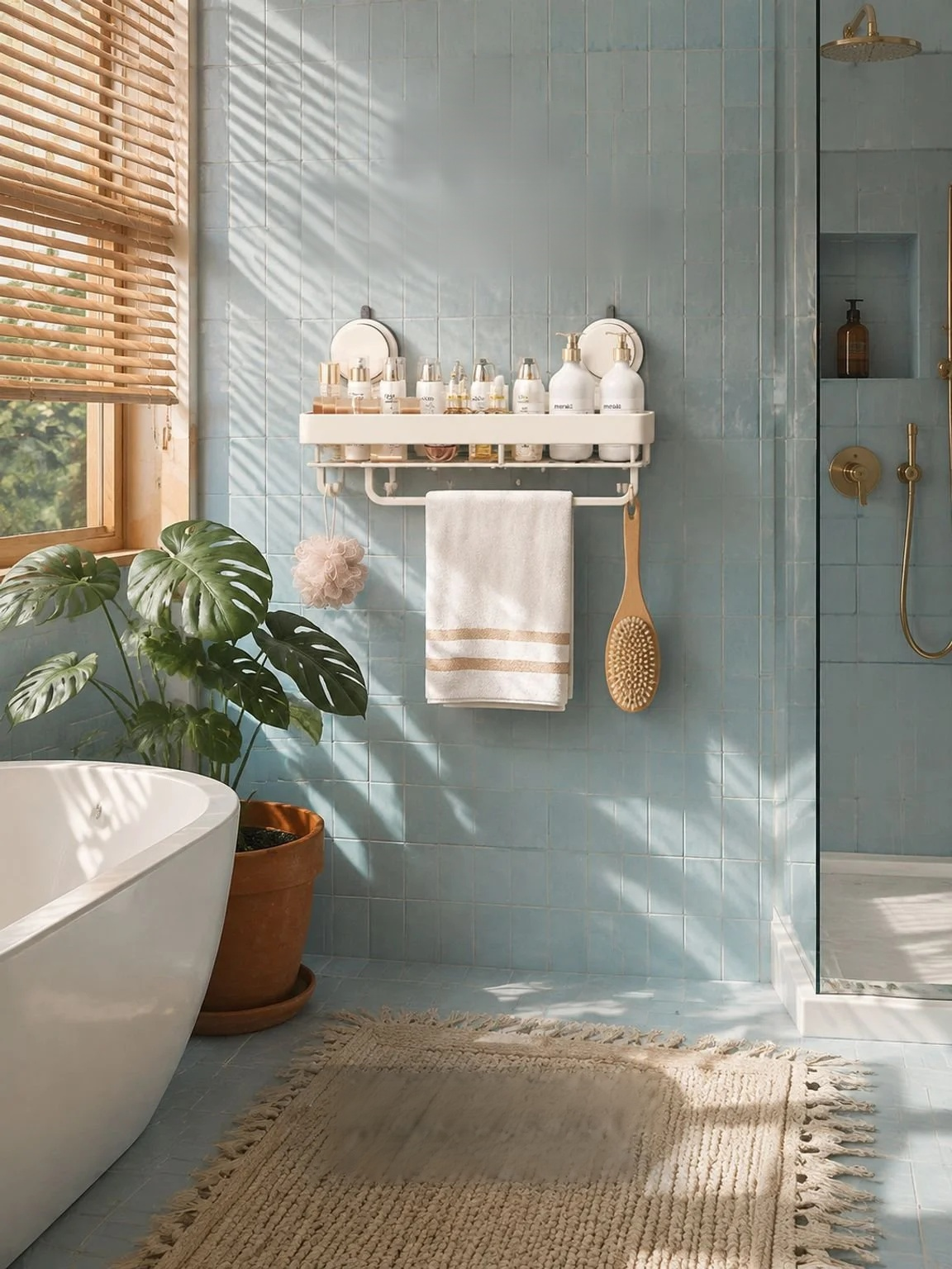 Estante multifuncional para productos de baño