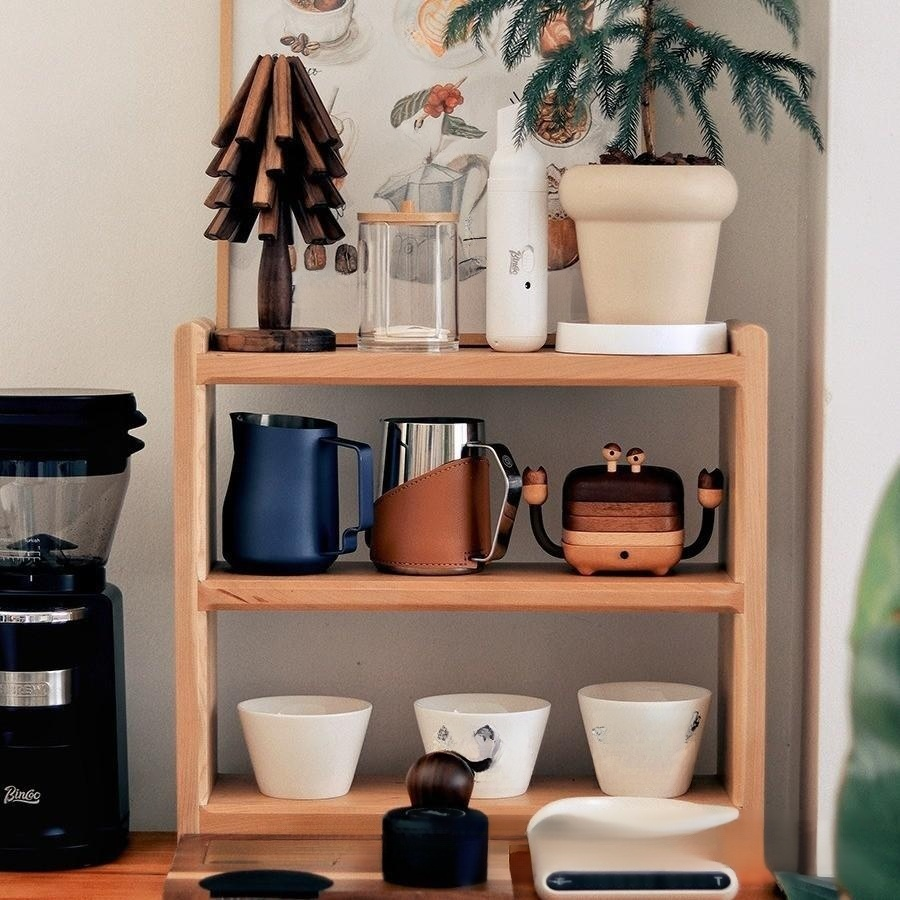 étagère de rangement en bois massif