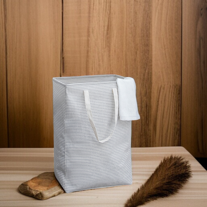 스트라이프 라지 세탁 바구니 접이식 수납 가방 옷 수납 바구니 더러운 옷 바구니 패브릭 세탁 바구니
