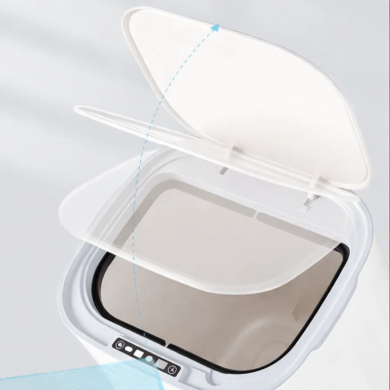 家用隱藏壓圈電量數顯智能垃圾桶