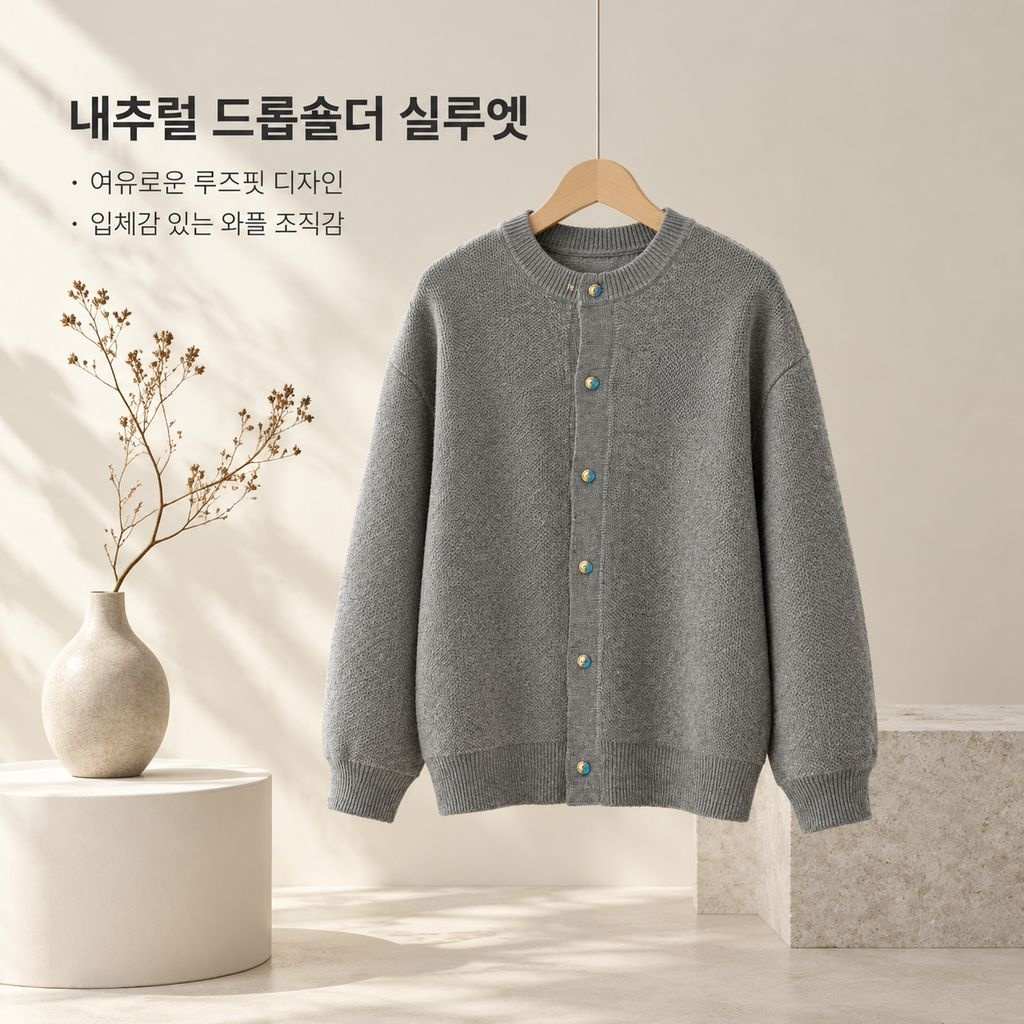 남성 봄 가을 터콰이즈 니트 가디건 자켓 캐주얼 아우터 상의