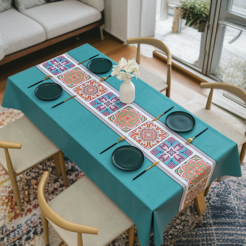 유럽 미국식 방수 PVC 테이블보 레스토랑 파티용 식탁 커버