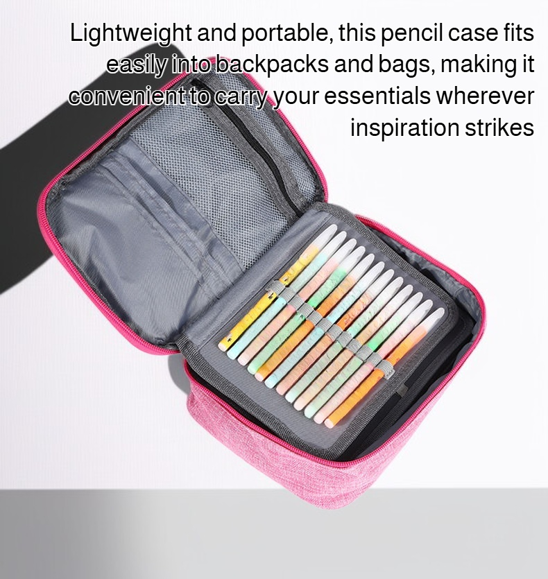 Spacious pencil case with organized compartments for sketching tools