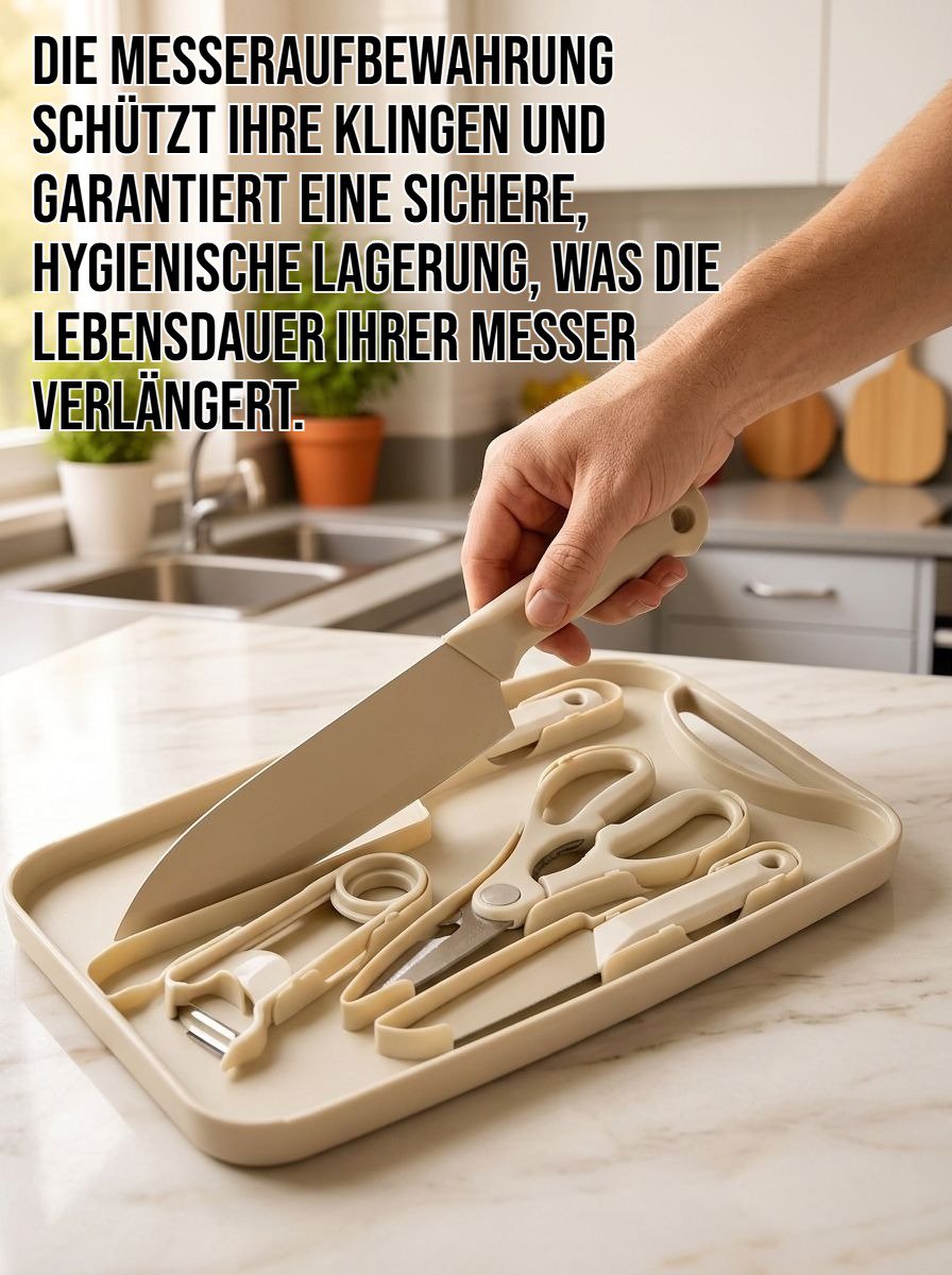 5-teiliges Schneidebrett- und Messeraufbewahrungsset in moderner Küche