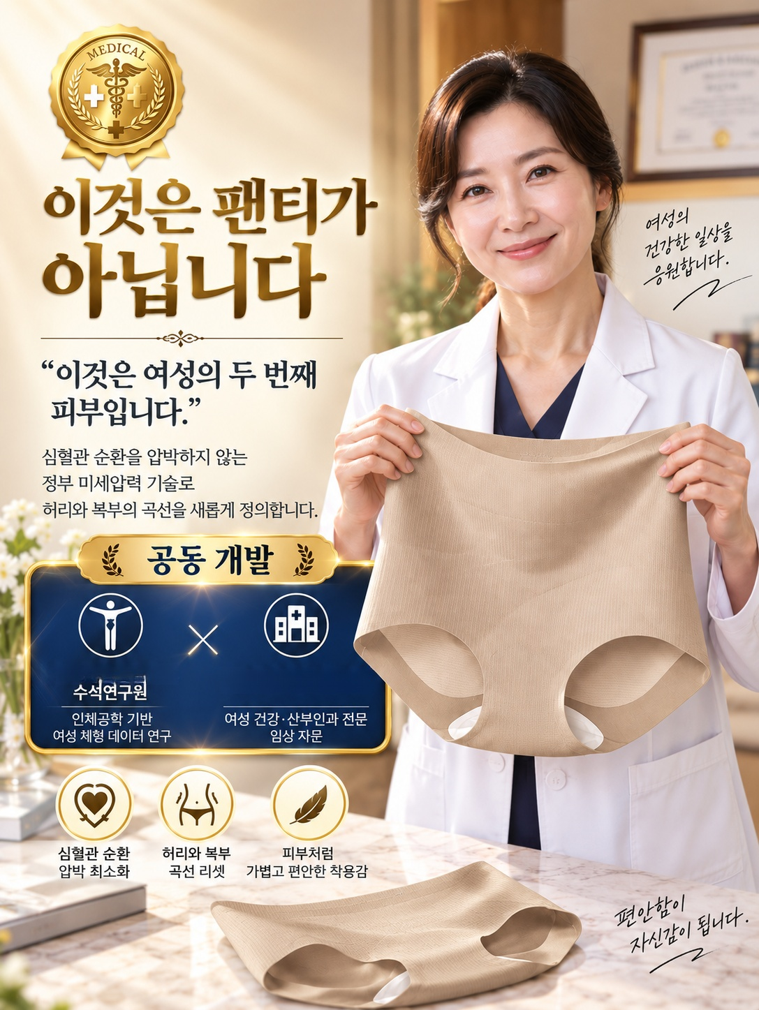 무봉제 하이웨이스트 힙업 보정 팬티