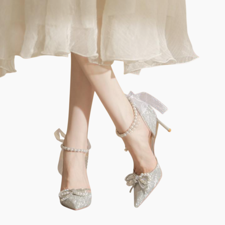 성인 신부 굽 낮은 힐 실버 크리스털 스틸레토 단화 스틸레토 힐 스니커즈