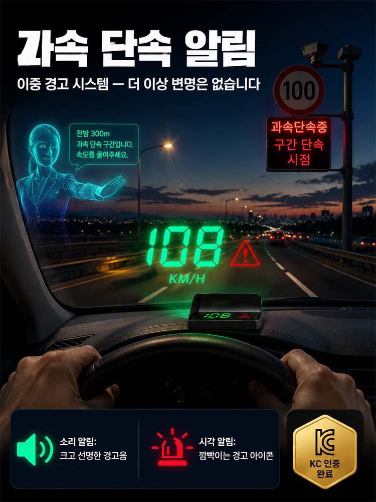 차량용 HUD 헤드업 디스플레이, 전차종 완벽 호환, 15일 무료체험!