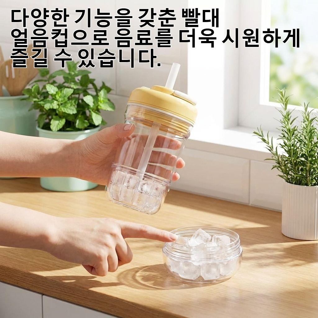 다기능 빨대 얼음컵
