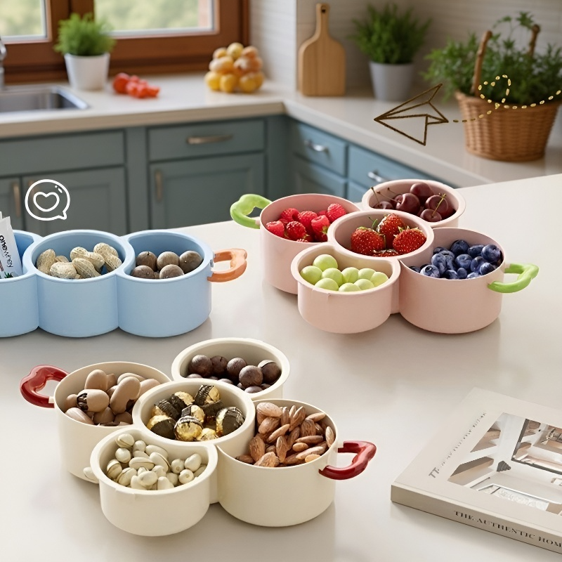 Fuente para frutas de doble bandeja, extraíble y lavable