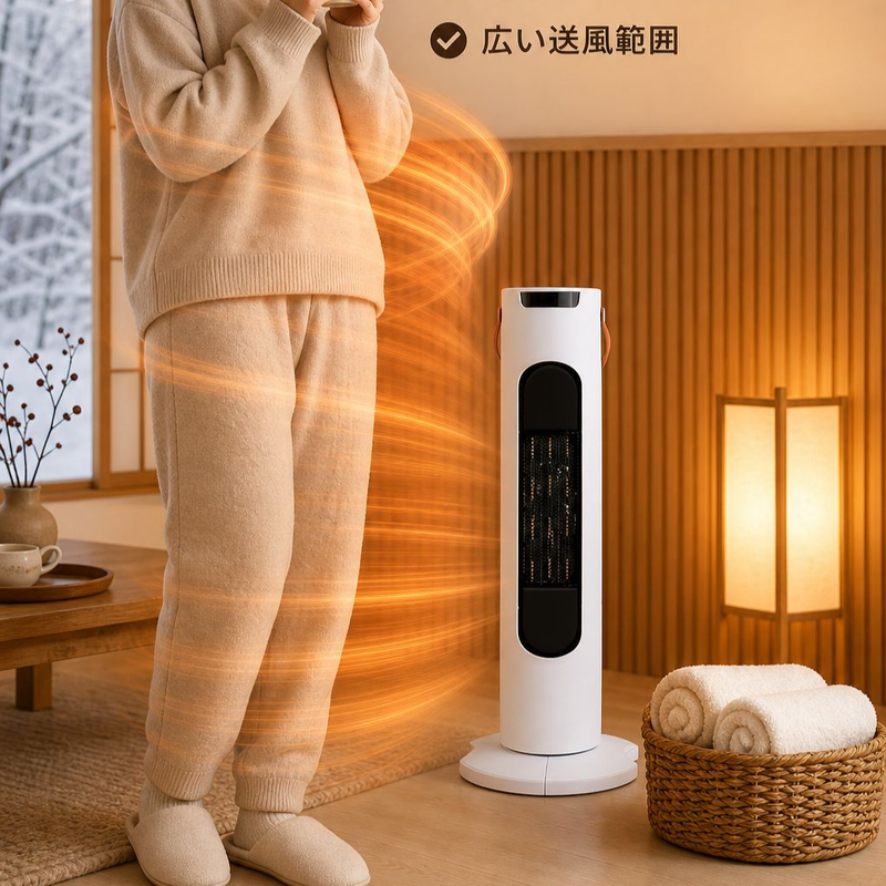家庭用グラフェンタワーファンヒーター