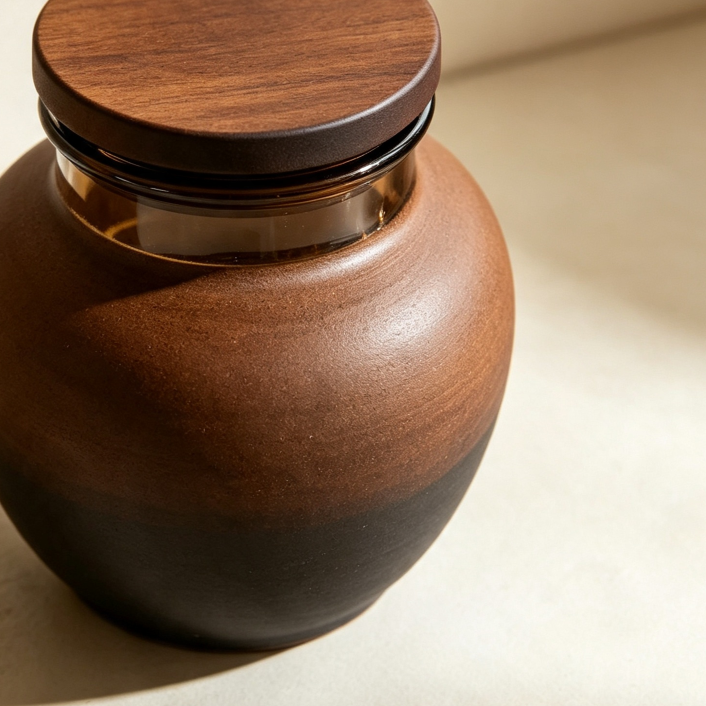 Coarse ceramic tea storage jars (3 pieces)