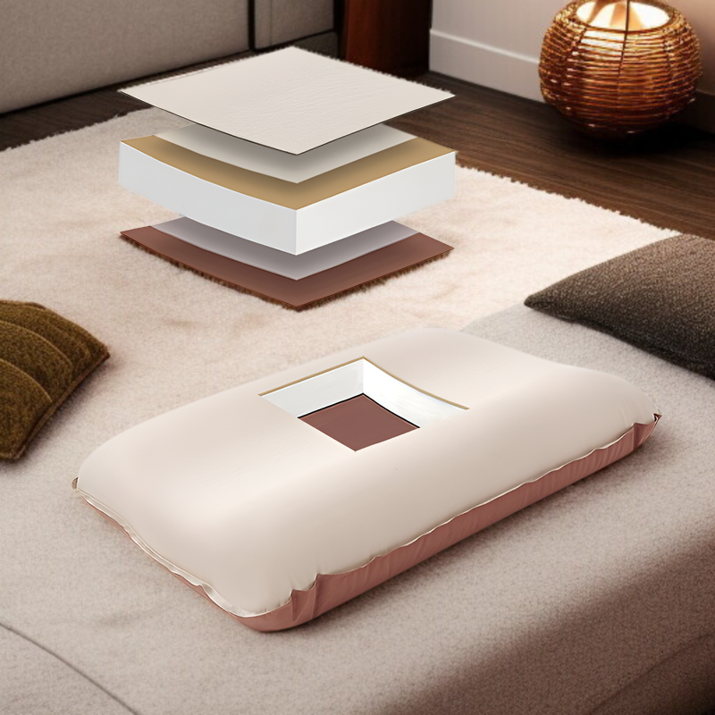 アウトドアキャンプ用自動膨張枕、軽量ポータブル、収納バッグ付き、低反発メモリーフォーム枕、人間工学に基づいた頸椎サポート、キャンプ用エアクッション枕、膨らませる必要のない旅行用枕