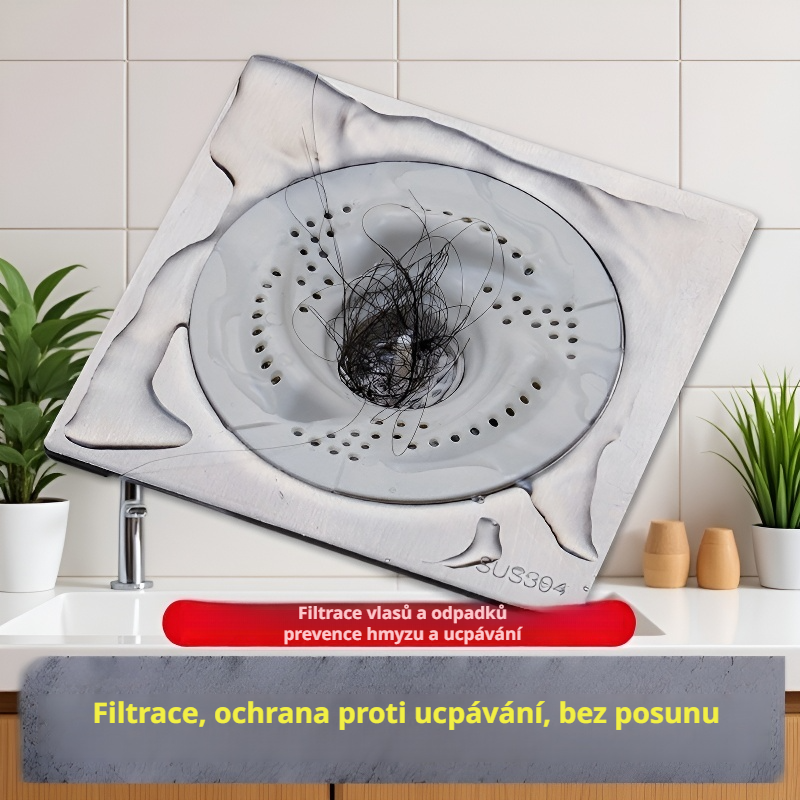 Filtrační síťka na odtok do koupelny s vířivým designem