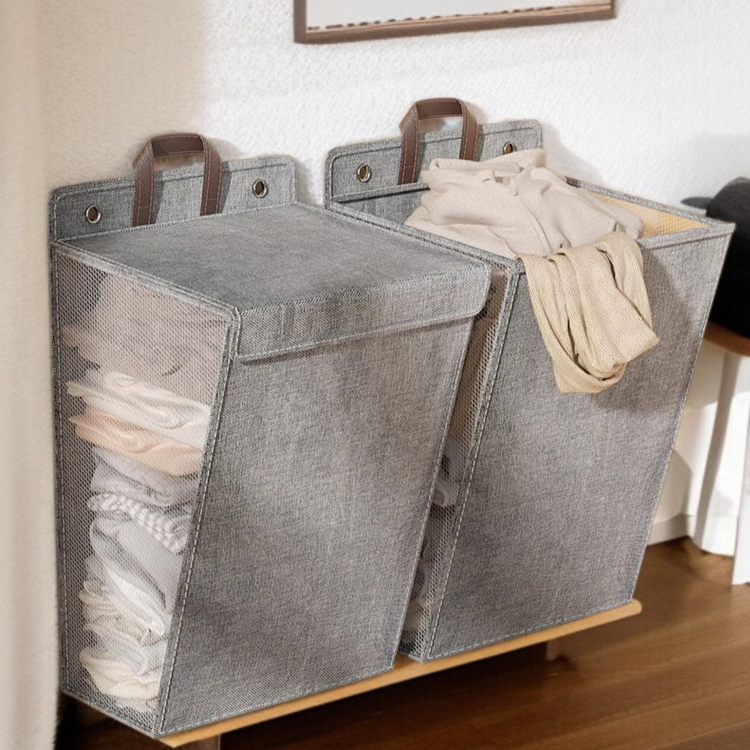 비주얼 대용량 접이식 세탁 바구니 다용도 가정용 더러운 옷 바구니 벽걸이 접이식 수납 바구니