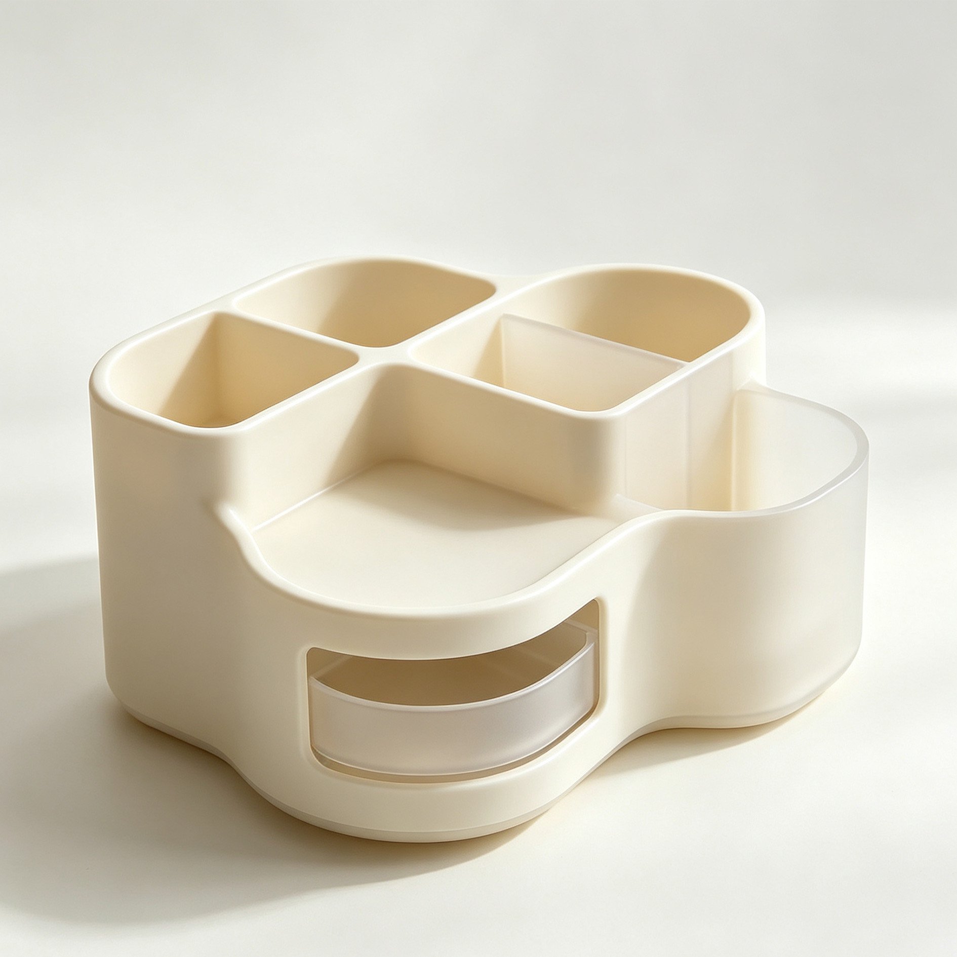 Cloud-shaped multi-compartment desktop storage box