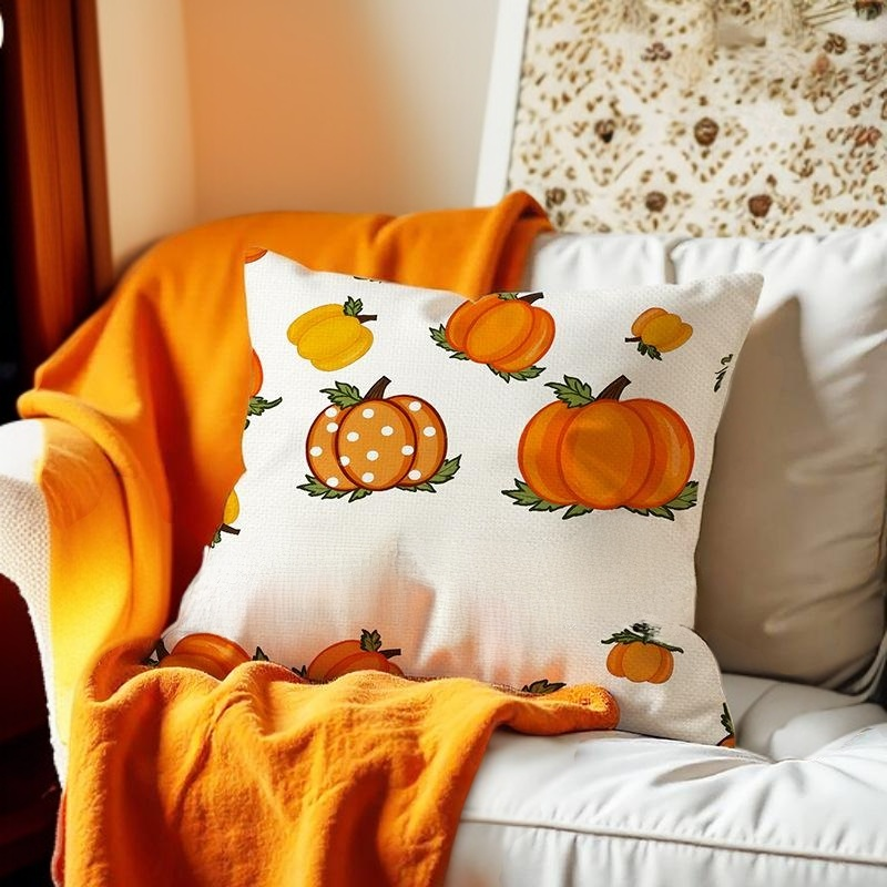리넨 만화 호박 베개 커버