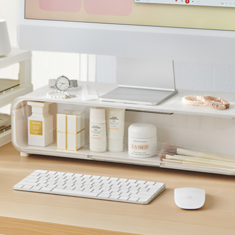 Soporte para monitor ajustable con compartimentos de almacenamiento