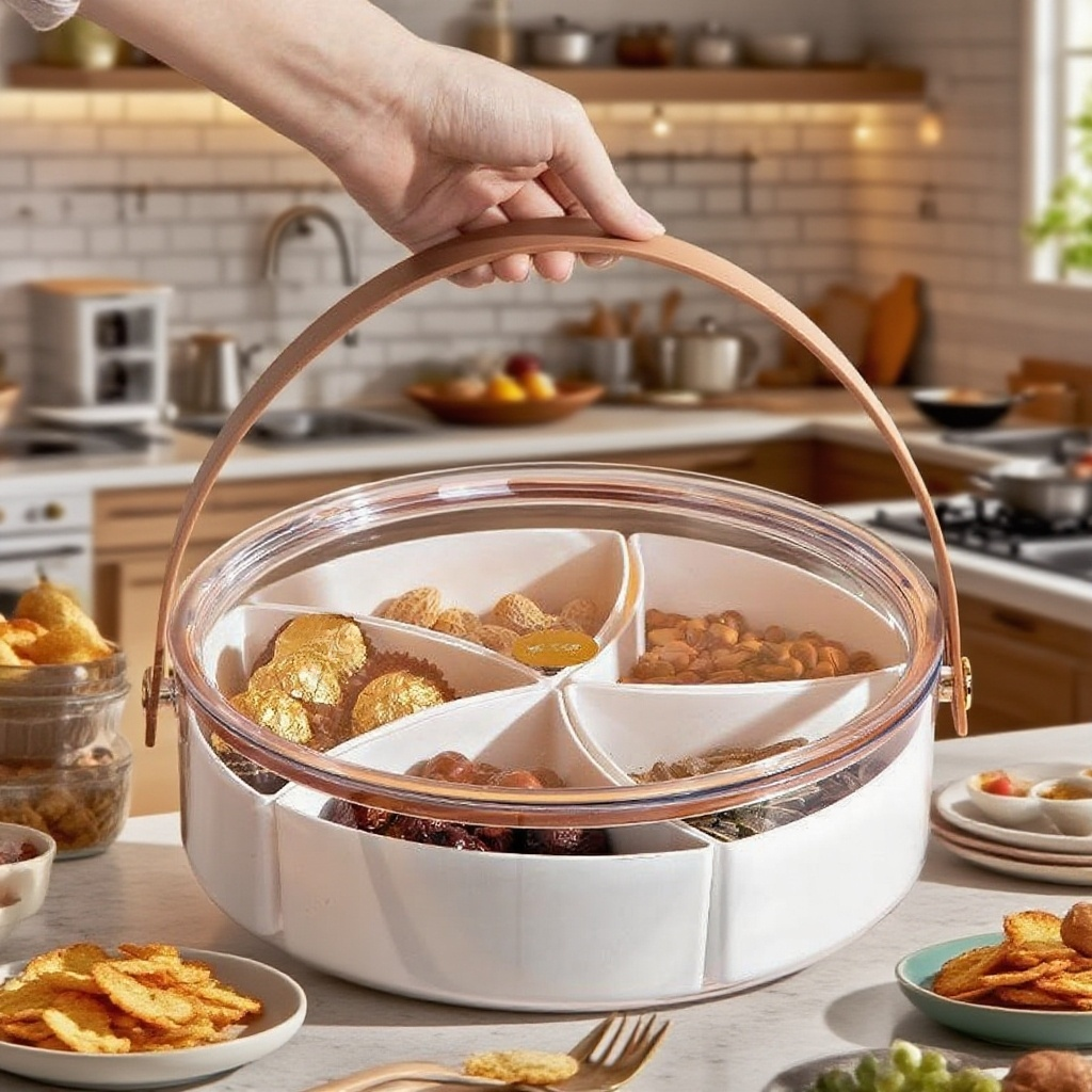 휴대용 밴드 뚜껑 분리 과일 쟁반