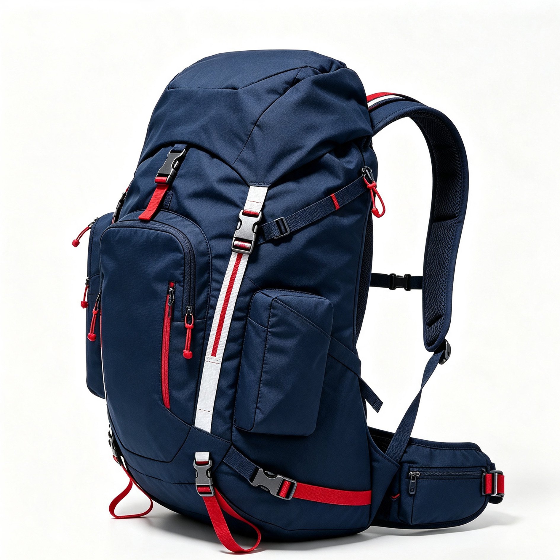 Ergonomic padded shoulder straps of backpack