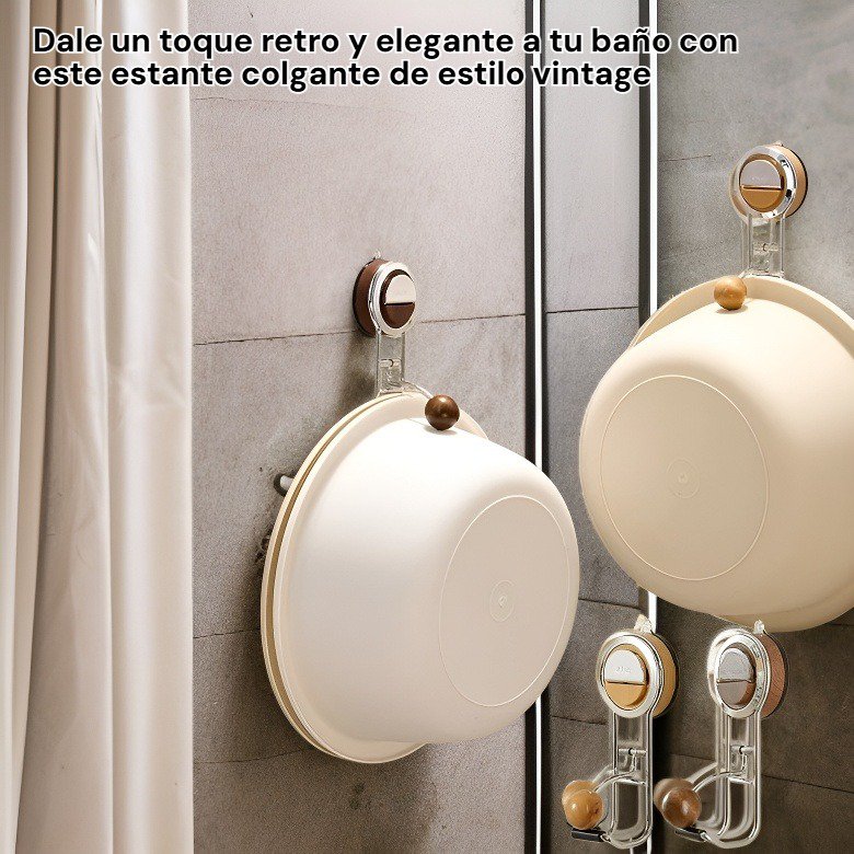 Estante colgante de estilo vintage para baño, organizador de lavabos