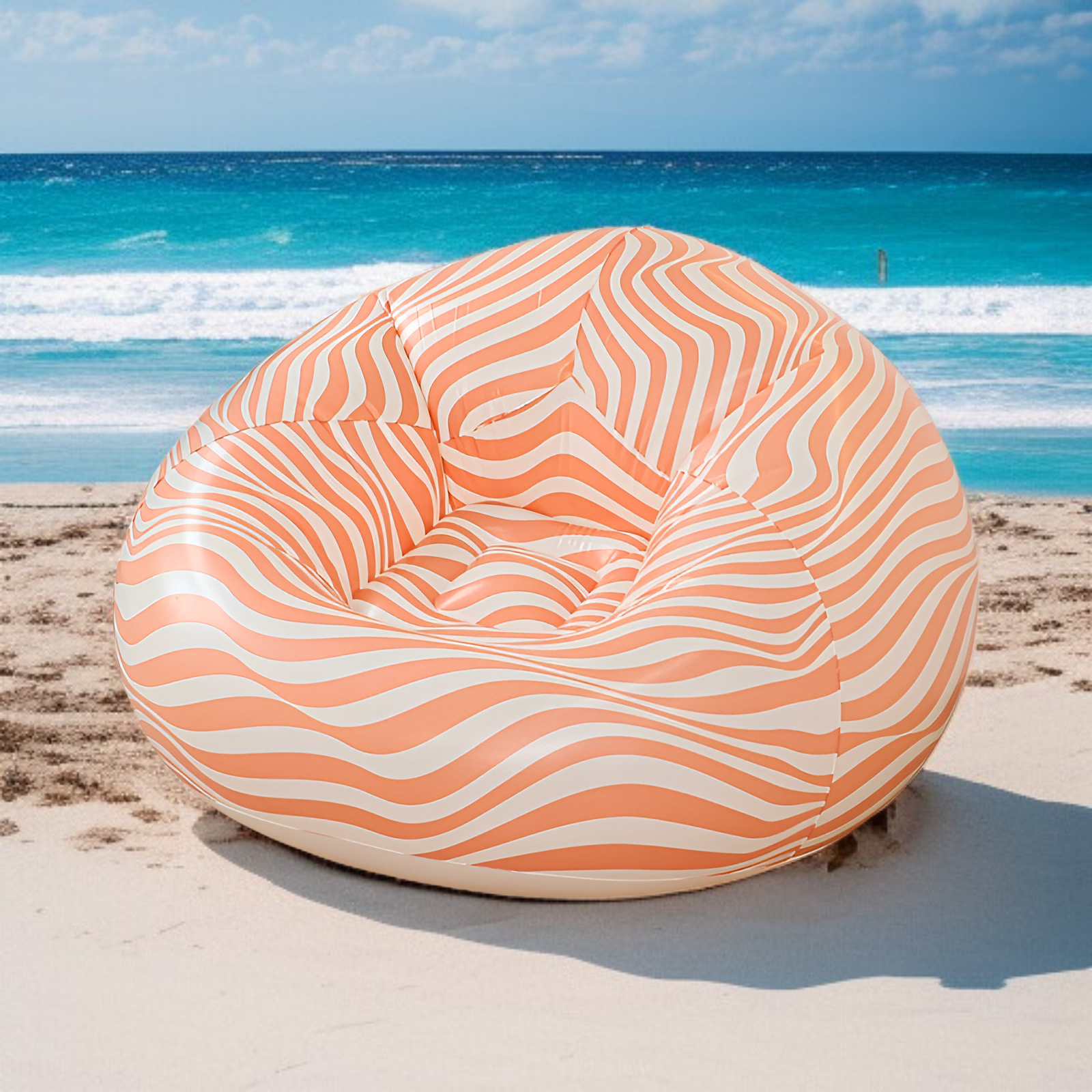 접이식 컬러풀 스트라이프 공기주입식 소파