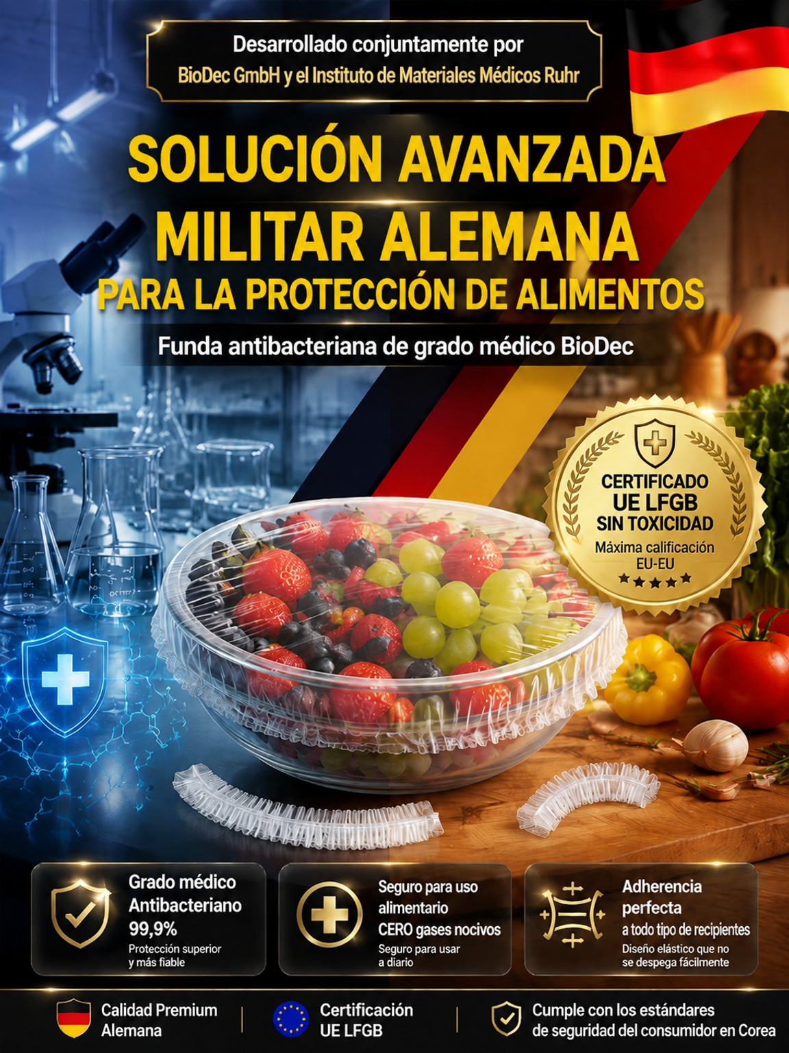 [Tecnología Alemana] Tapas Elásticas Antibacterianas para Alimentos (1+1 GRATIS)