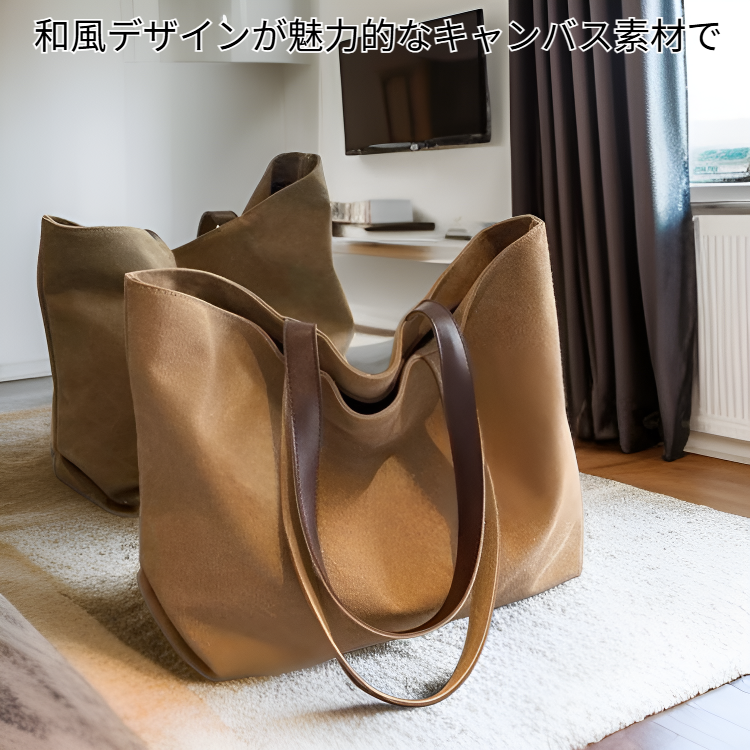 多機能和風キャンバスランチトート女性用バッグ