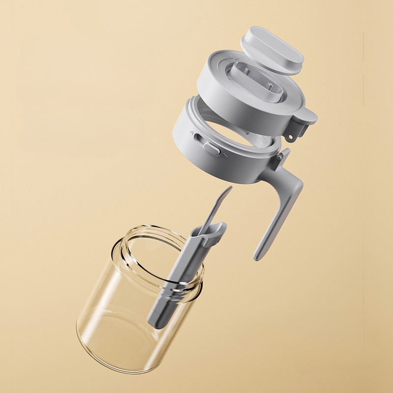 English: 2-in-1 Separable Spice Jar with Spoon for Kitchen Use