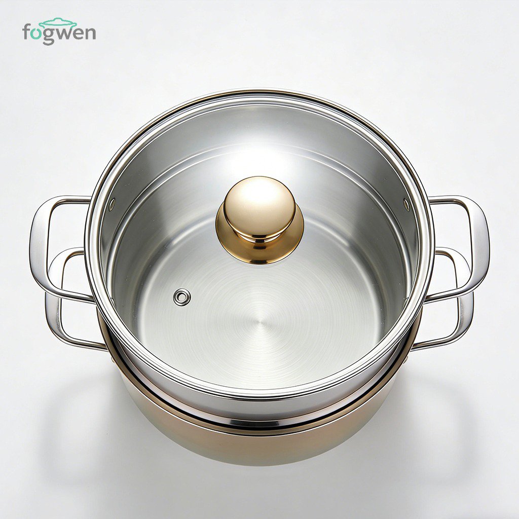 雙層不鏽鋼蒸籠 附蓋防燙