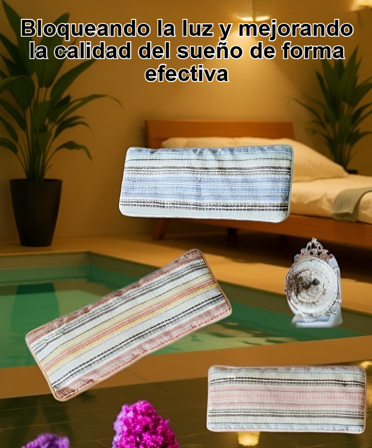 Almohada para ojos de semillas de casia sobre una cama blanca