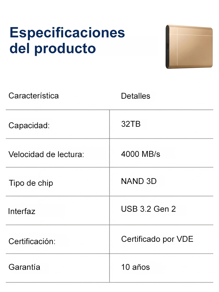 SSD portátil de alta velocidad universal para teléfono y computadora
