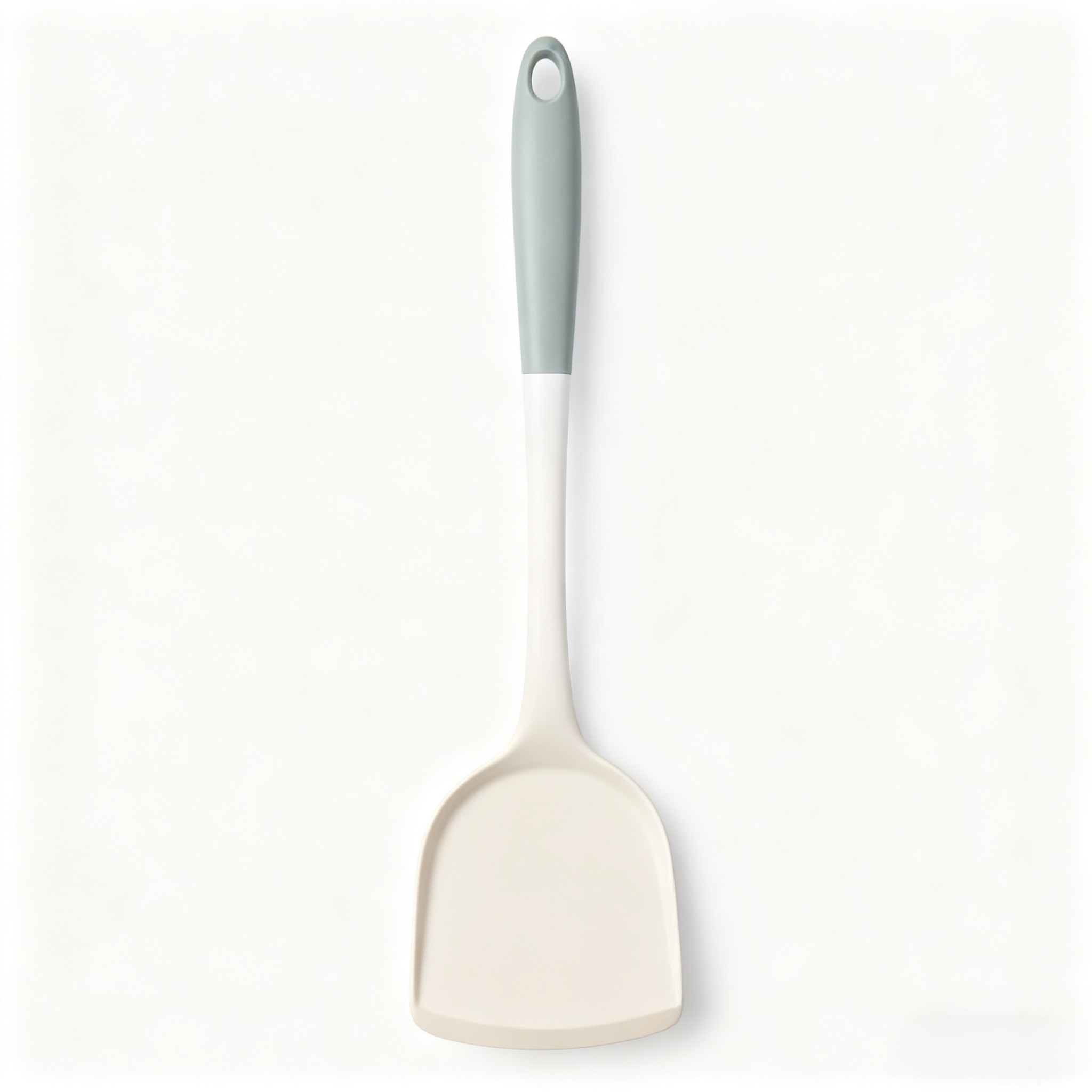 ไม้พายซิลิโคนสีเทาขาวสำหรับกระทะเทฟล่อน