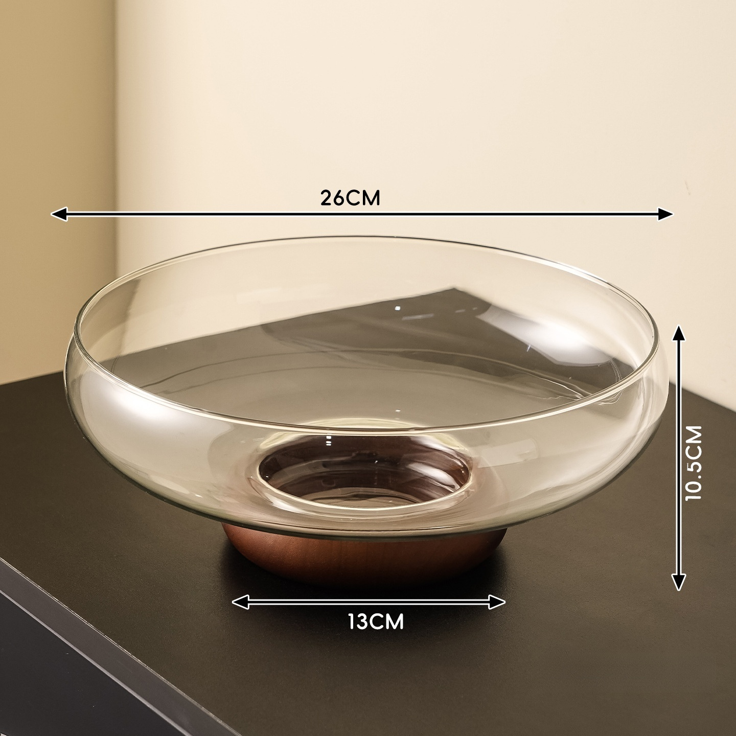 ชามผลไม้แก้วหรูหราสำหรับห้องนั่งเล่น