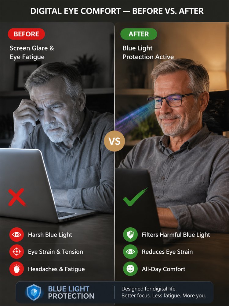 Ultra-light Titanium Alloy Smart Photochromic Half-frame Reading Glasses
