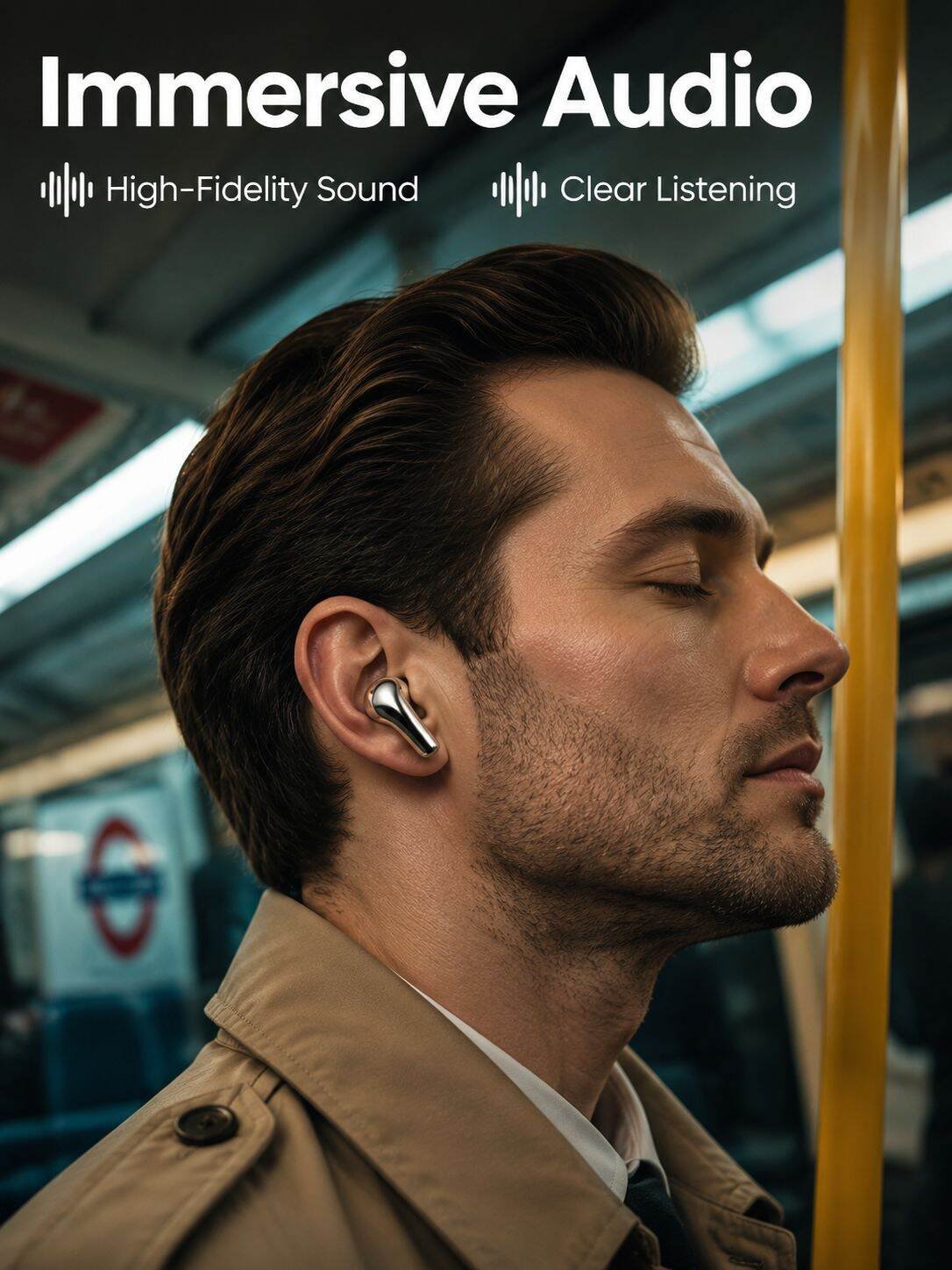 Leather Long Range Stereo Bluetooth Headphones