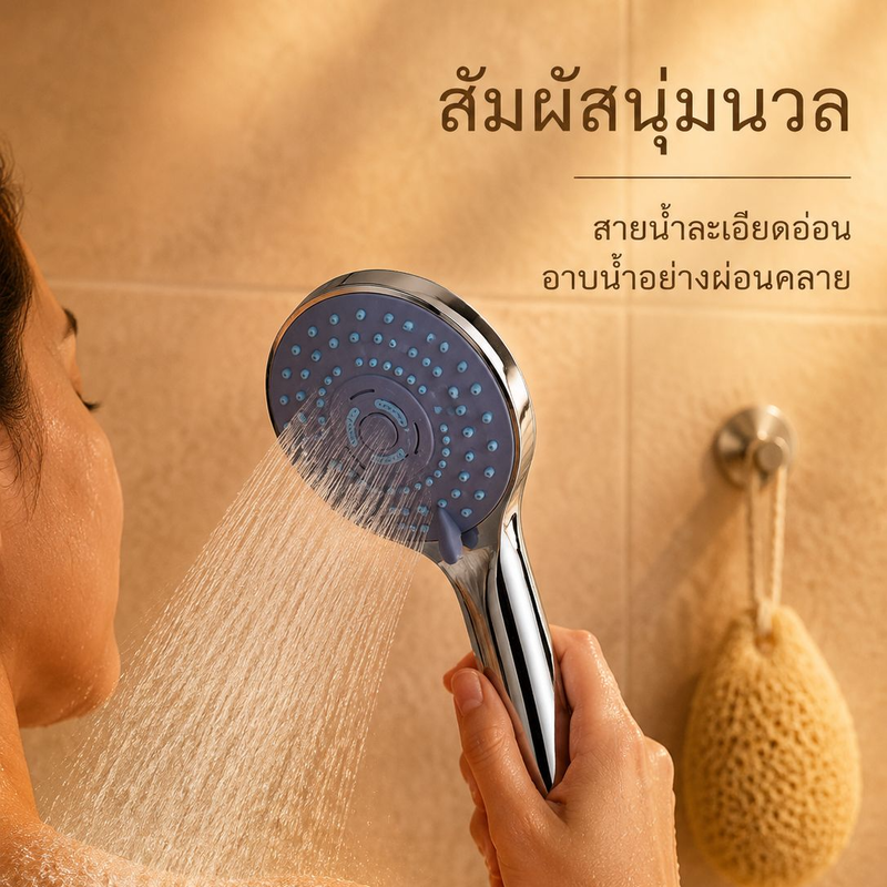 ชุดสายฝักบัวและหัวฝักบัวห้องน้ำ Daelim Bass 4503P