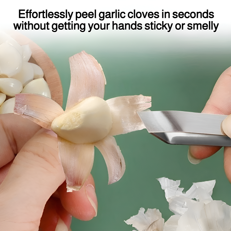 Stainless steel garlic peeler