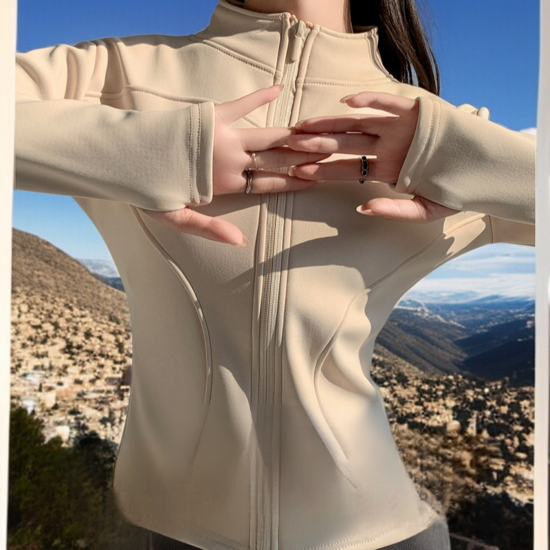 여성 다운 코트 가을 겨울 슬림 상의 긴팔 요가 피트니스 코트 러닝 보온 코트