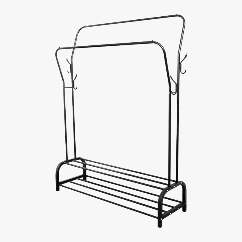 Household double pole floor drying rack