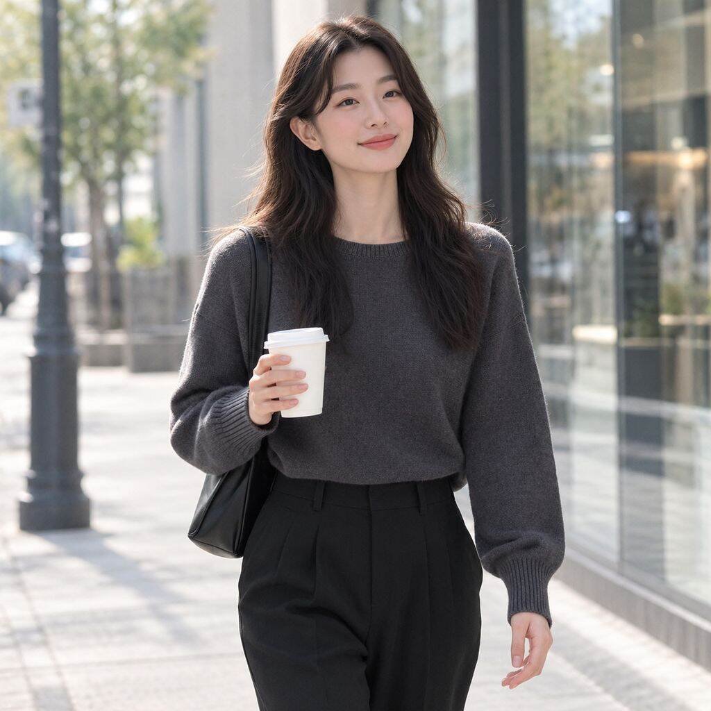 여성용 오프숄더 니트 스웨터 (릴렉스드 핏)