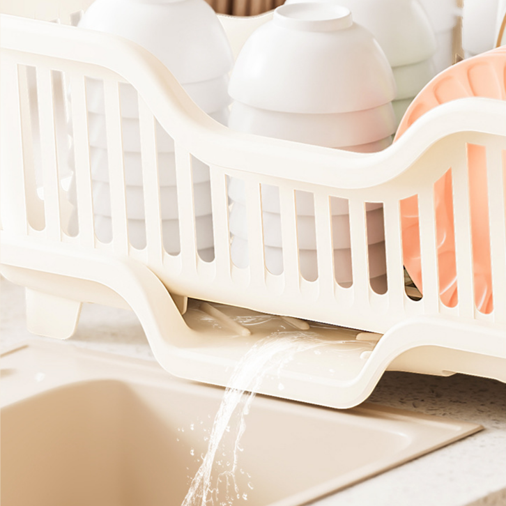 Geschirrständer mit Besteckhalter – Praktisches Regal für Schalen und Teller