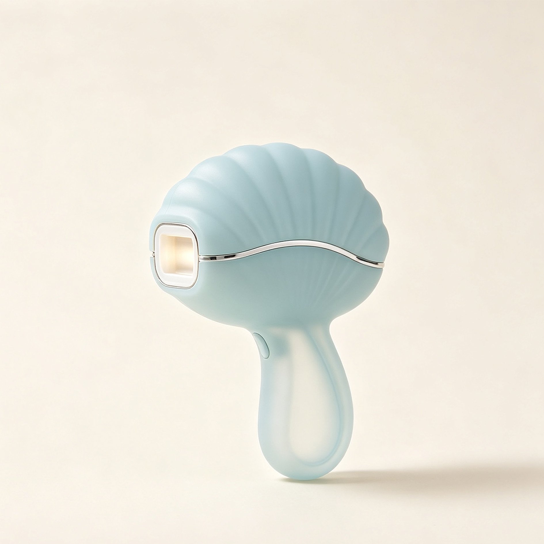 水色の貝殻型ネイルランプ正面画像