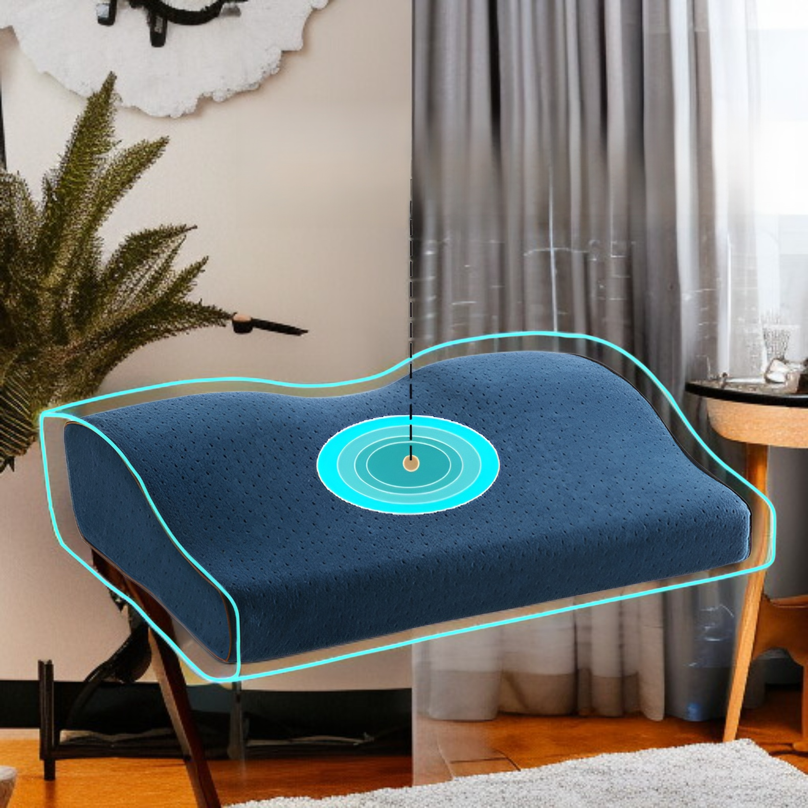 Schlafhilfe-Kissen mit Schmetterlingsform, Nackenpflege und Memory-Foam-Kern