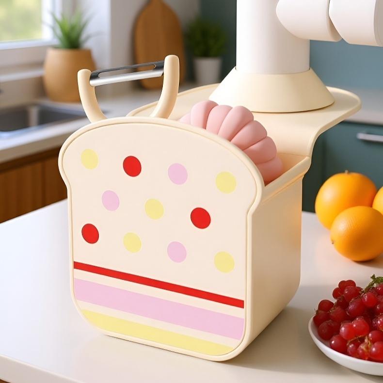 Food scraps being filtered by sink drain basket