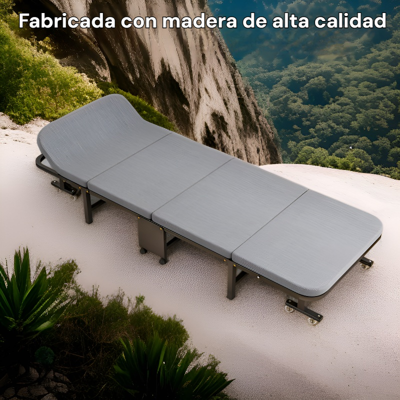 Cama multifuncional de madera plegable para exteriores