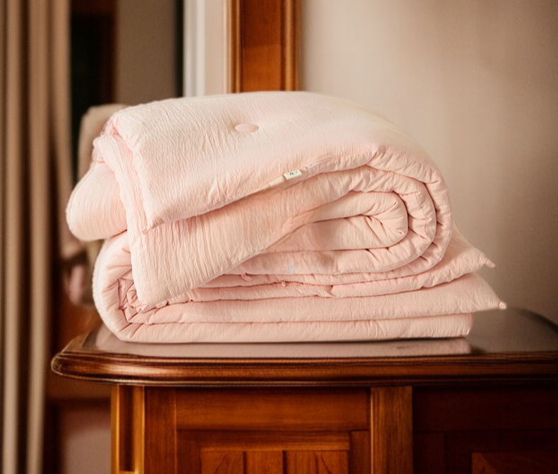 Close-up of soy fiber quilt texture