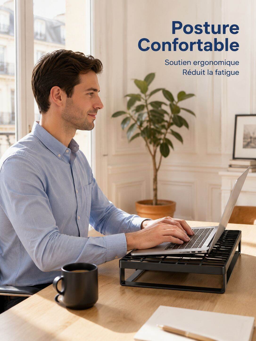 Rehausseur de bureau avec support de refroidissement pour ordinateur portable