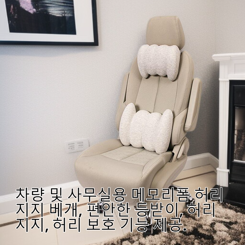 허리 지지 메모리폼 쿠션 차량 및 사무실용 허리 보호