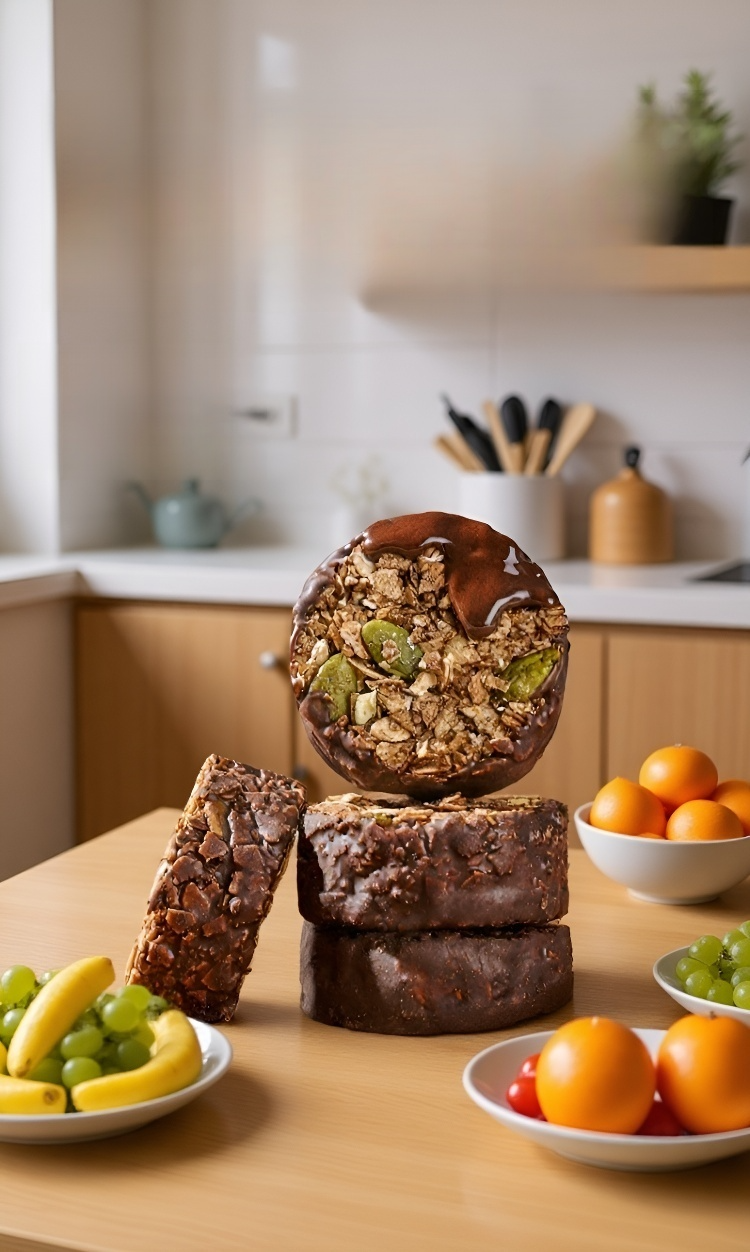 ダイエット向け生チョコレートオートミールクリスプ