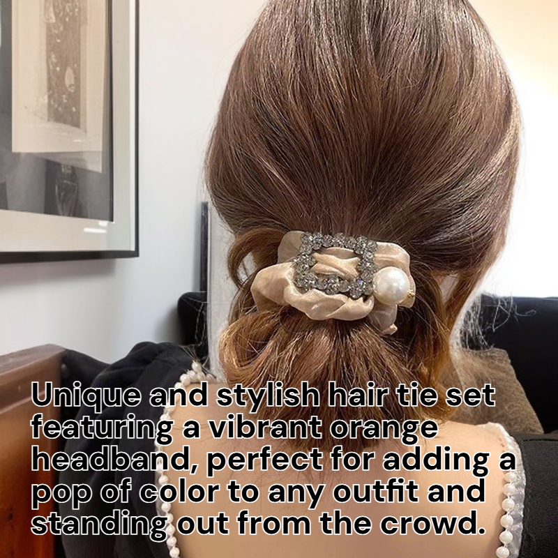 Unique Hair Tie with Orange Headband